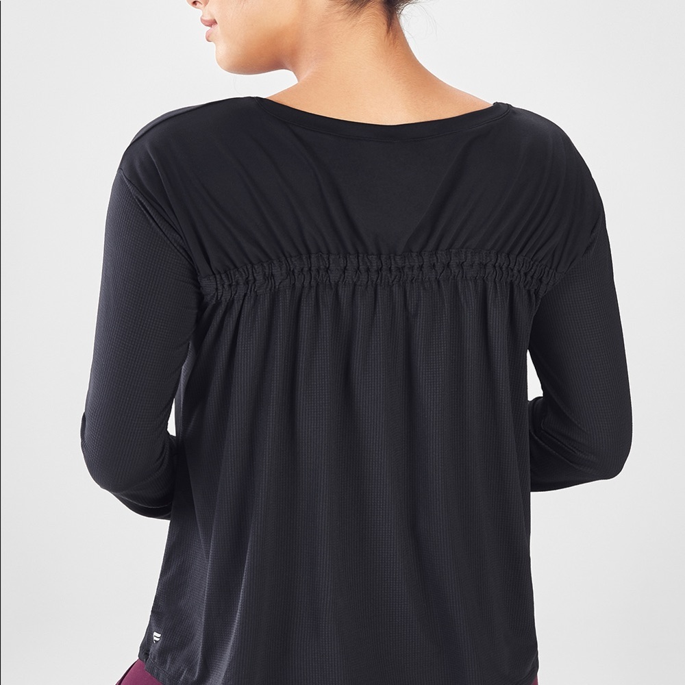 NWT Fabletic Cashel L/S Cinched  Black Top XS